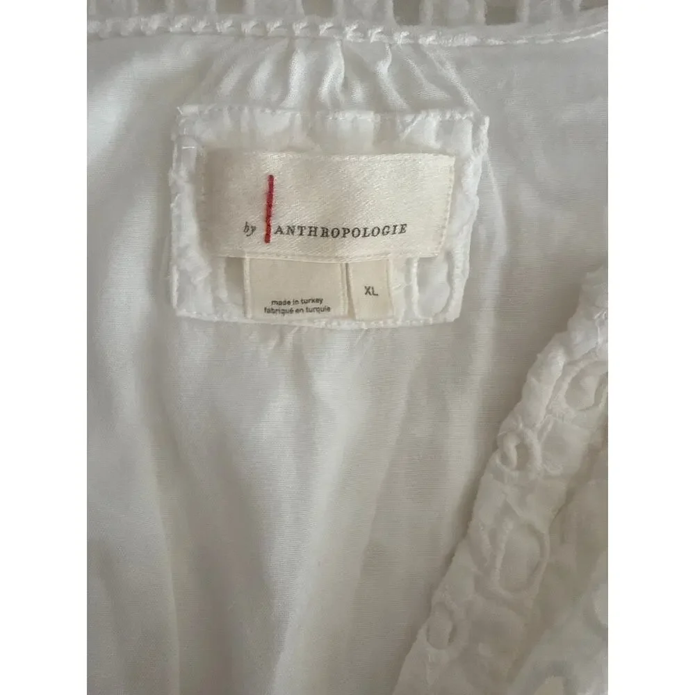 Anthropologie The Somerset Mini Dress Eyelet Edition Bright White Size XL - Picture 8 of 9